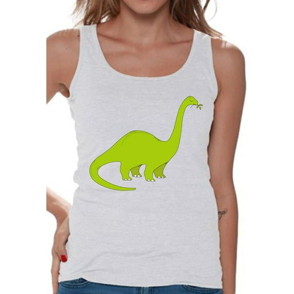 Awkward Styles Dinosaur Tanks Brontosaurus Shirts for Women Cute Brontosaurus Tank Top Animal Shirts for Women Brontosaurus Outfit Gifts for Her Dinosaur Themed Party Dinosaur Gifts for Women