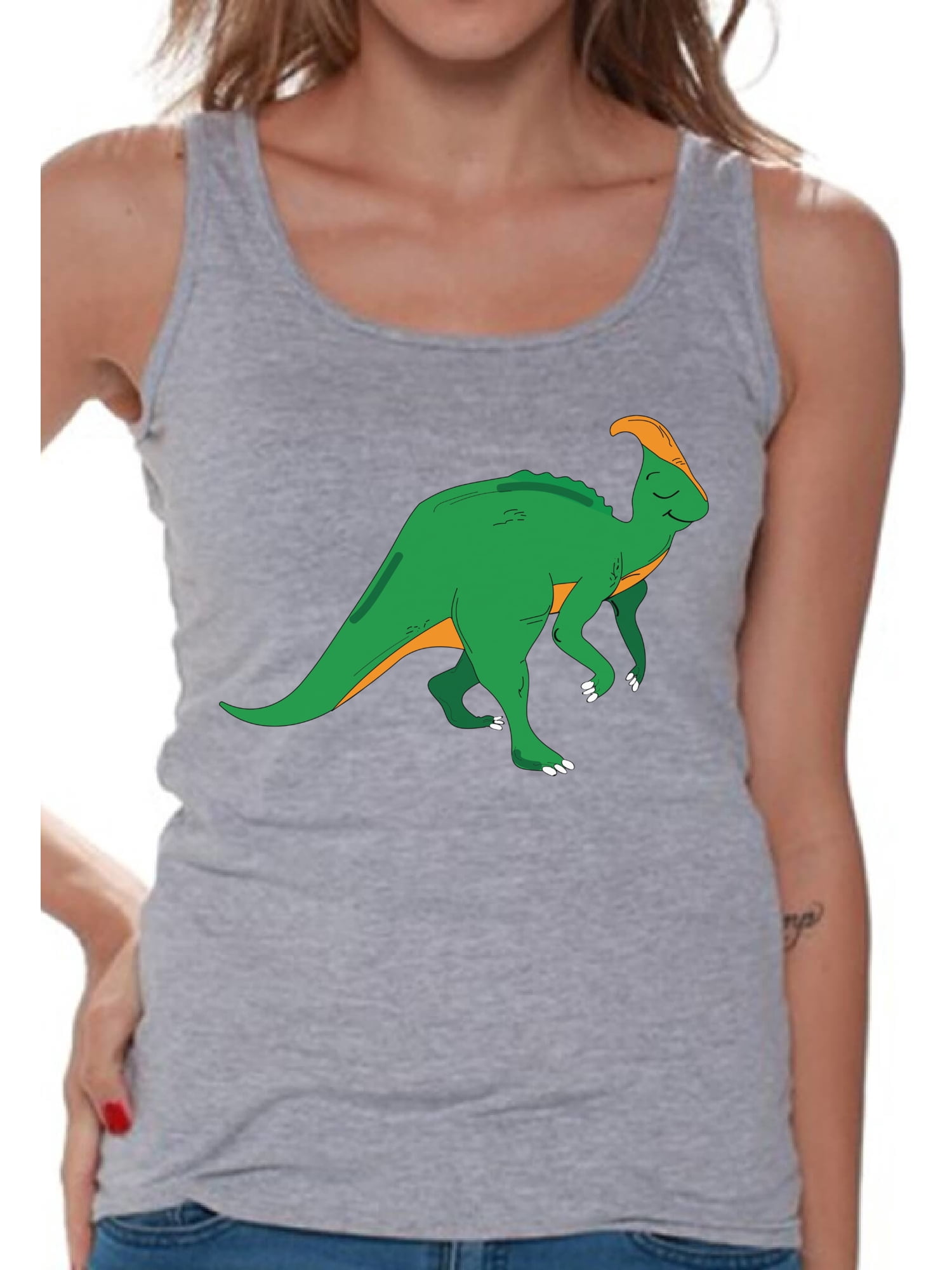 Blue and White - Women's Dinosaur Tank Top