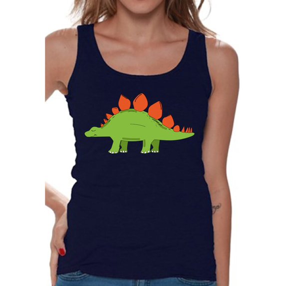 Awkward Styles Dinosaur Tanks Stegosaurus Shirts for Women Stegosaurus Tank Top Spirit Animal Shirts for Women Stegosaurus Outfit Gifts for Her Dinosaur Themed Party Dinosaur Gifts for Women