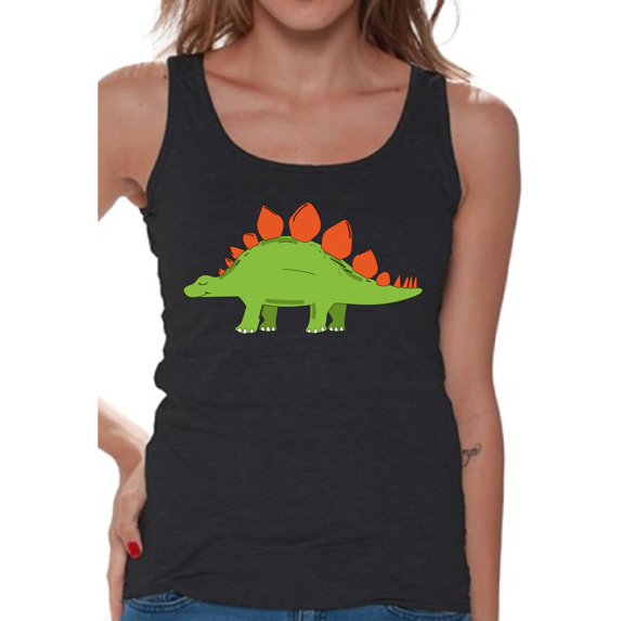 Awkward Styles Dinosaur Tanks Stegosaurus Shirts for Women Stegosaurus Tank Top Spirit Animal Shirts for Women Stegosaurus Outfit Gifts for Her Dinosaur Themed Party Dinosaur Gifts for Women