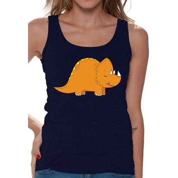 Awkward Styles Dinosaur Tanks Triceratops Shirts for Women Triceratops Tank Top Spirit Animal Shirts for Women Triceratops Outfit Gifts for Her Dinosaur Themed Party Dinosaur Gifts for Women