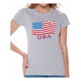 thumbnail image 1 of Awkward Styles Distressed Flag USA Women Shirt Flag Gifts 4th of July T shirt for Women I'm American Patriotic Women Tshirt 4th of July Gifts 4th of July T-shirt for Women Proud American, 1 of 4