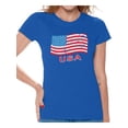 thumbnail image 1 of Awkward Styles Distressed Flag USA Women Shirt Flag Gifts 4th of July T shirt for Women I'm American Patriotic Women Tshirt 4th of July Gifts 4th of July T-shirt for Women Proud American, 1 of 4