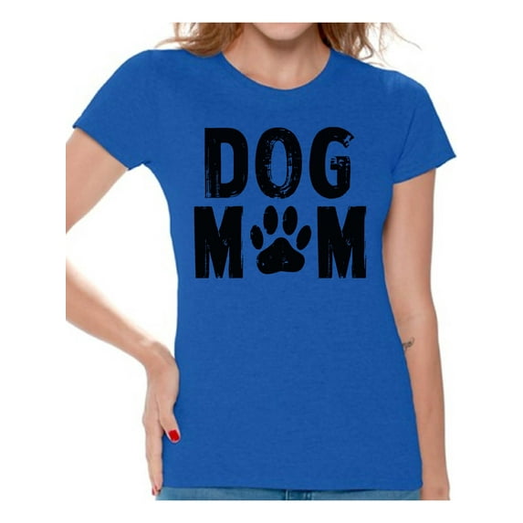 Awkward Styles Dog Mom T-Shirt Black Paw T Shirts for Women