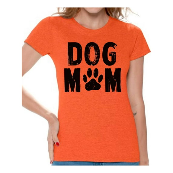 Awkward Styles Dog Mom T-Shirt Black Paw T Shirts for Women