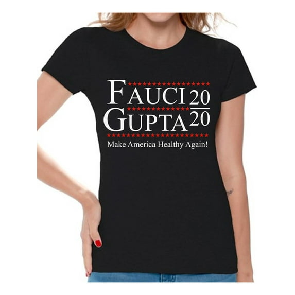 Awkward Styles Dr Fauci Shirt for Women Dr Gupta Shirts President Fauci Gupta 2020 T-shirt Women's Wash Your Hands Shirts Short Sleeve T-Shirt Make America Healthy Again Shirt