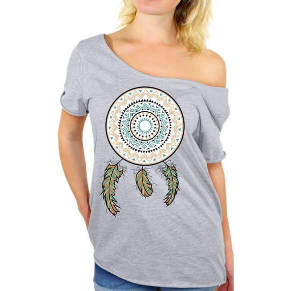 Awkward Styles Dreamcatcher T Shirt Hippie Off Shoulder Tops for Women