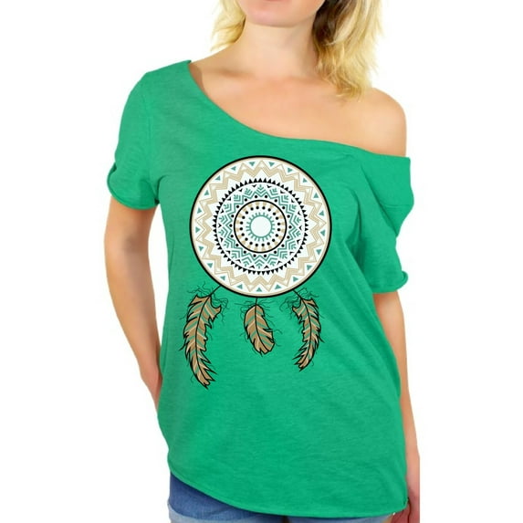 Awkward Styles Dreamcatcher T Shirt Hippie Off Shoulder Tops for Women