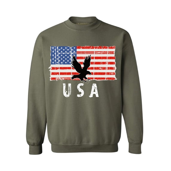 Awkward Styles Eagle USA Crewneck Red White and Blue Eagle Men Women Sweatshirt USA Gifts USA Military Sweater for Men 4th of July Party USA Military Sweater for Women Love USA