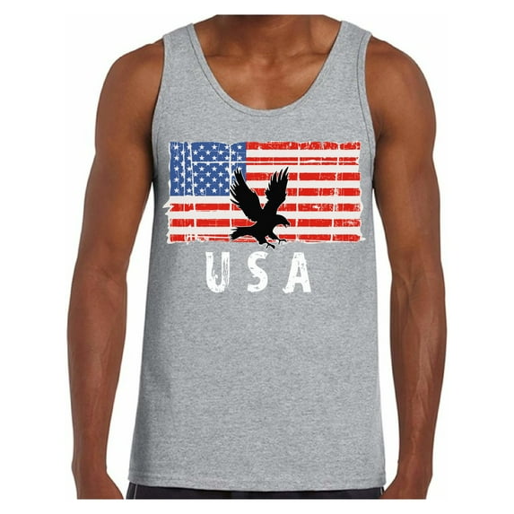 Awkward Styles Eagle USA Men Tank Top One Nation USA Patriotic Shirt for Men Free to Be Me American Flag Men Tank Proud American Pro America Top for Men Red White and Blue