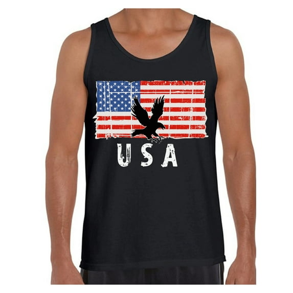 Awkward Styles Eagle USA Men Tank Top One Nation USA Patriotic Shirt for Men Free to Be Me American Flag Men Tank Proud American Pro America Top for Men Red White and Blue
