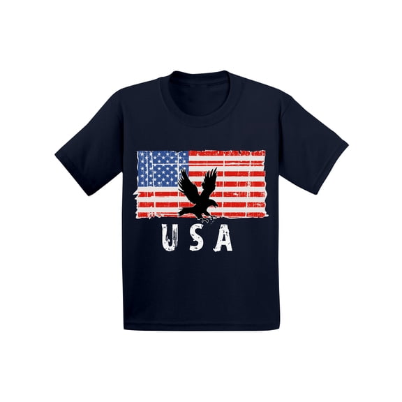 Awkward Styles Eagle USA Toddler Shirt Proud American USA Patriotic Kids T shirt USA Kids Pro America Tshirt for Boys USA Pride Pro America Tshirt for Girls Stripes and Stars 4th of July Kids T-shirt