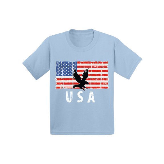 Awkward Styles Eagle USA Toddler Shirt Proud American USA Patriotic Kids T shirt USA Kids Pro America Tshirt for Boys USA Pride Pro America Tshirt for Girls Stripes and Stars 4th of July Kids T-shirt