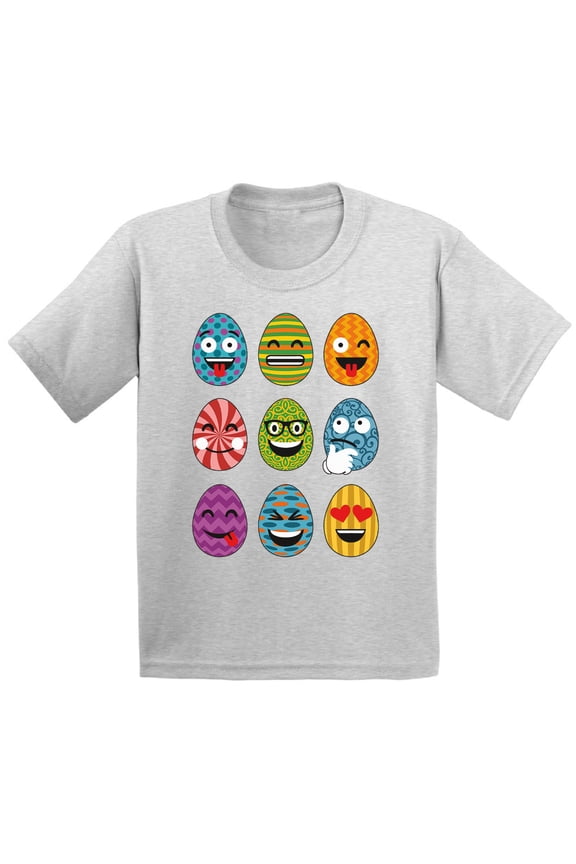 Easter Eggs Emoji Youth Shirt Easter T Shirt Kids Funny Easter Gifts Easter Outfit for Girls Boys Easter Shirt Easter Egg Tshirt Easter Holiday Outfit Easter Emoji Tshirt for Kids