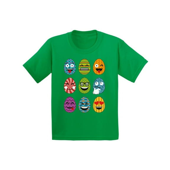 Awkward Styles Easter Eggs Emoji Youth Shirt Easter T Shirt Kids Funny Easter Gifts Easter Outfit for Girls Boys Easter Shirt Easter Egg Tshirt Easter Holiday Outfit Easter Emoji Tshirt for Kids