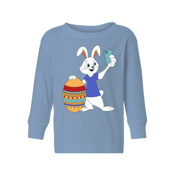 Awkward Styles Easter Unisex Toddler Long Sleeve Jersey Tee Funny Bunny Takes Photo Easter Selfie Easter Shirt for Boys Girls 2T 3T 4T 5/6 Short Sleeve 100% Cotton Outfit for Toddler Easter Gifts