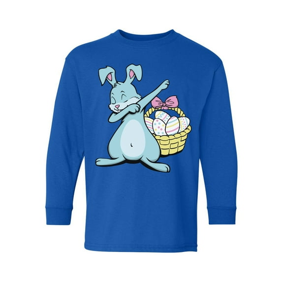 Awkward Styles Easter Youth Long Sleeve T-shirt Dancing Rabbit Crewneck Tee for Kids