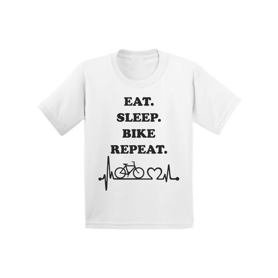 Awkward Styles Eat Sleep Bike Kids Shirt Biking T Shirt for Boys Eat Sleep Bike Cute T Shirt for Girls Biking Lovers Gifts for Children Biker T Shirt for Children I Love Biking Shirt for Kids