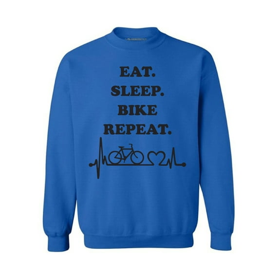 Awkward Styles Eat Sleep Bike Outfit Unisex Crewneck Biker Sweater for Men I Love Biking Crewneck for Women Biking Clothes Eat Sleep Bike Sweater Crewneck Fishers Gifts Sweater for Fisher