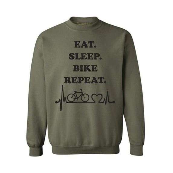 Awkward Styles Eat Sleep Bike Outfit Unisex Crewneck Biker Sweater for Men I Love Biking Crewneck for Women Biking Clothes Eat Sleep Bike Sweater Crewneck Fishers Gifts Sweater for Fisher