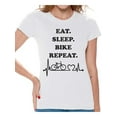 thumbnail image 1 of Awkward Styles Eat Sleep Bike Women T-Shirt Biker T Shirt for Wife Eat Sleep Bike T Shirts for Women Biking Clothes for Her I Love Biking T-Shirt for Girlfriend Biking Lovers Gifts Ideas, 1 of 4