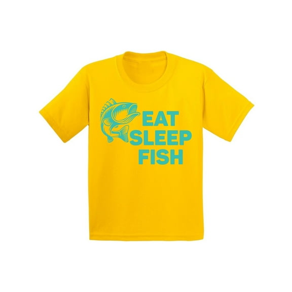 Awkward Styles Eat Sleep Fish Kids Shirt Fishing T Shirt for Boys Eat Sleep Fish T Shirt for Girls Fishing Lovers Gifts for Children Fisher T Shirt for Children I Love Fishing Shirt for Kids
