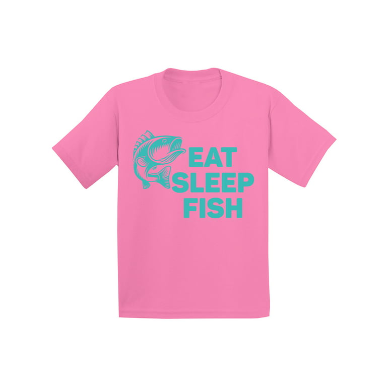 Awkward Styles Eat Sleep Fish Kids Shirt Fishing T Shirt for Boys Eat Sleep Fish T Shirt for Girls Fishing Lovers Gifts for Children Fisher T Shirt