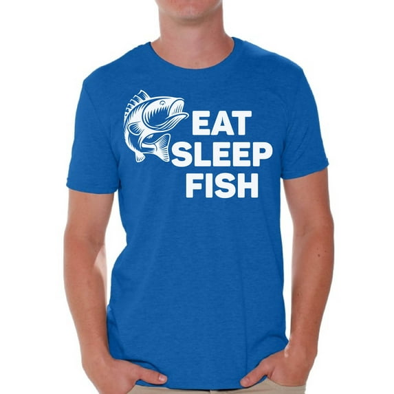 Awkward Styles Eat Sleep Fish Men T-Shirt Short Sleeve Fisher T Shirt for Men Fishing Lovers Gifts Men's Fisher Tee I Love Fishing