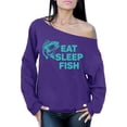 thumbnail image 1 of Awkward Styles Eat Sleep Fish Off The Shoulder Sweatshirt Fisher Off Shoulder Sweater for Mom I Love Fishing Oversized Sweater for Women Fishing Clothes Eat Sleep Fish Sweater Fishing Sweatshirt, 1 of 4