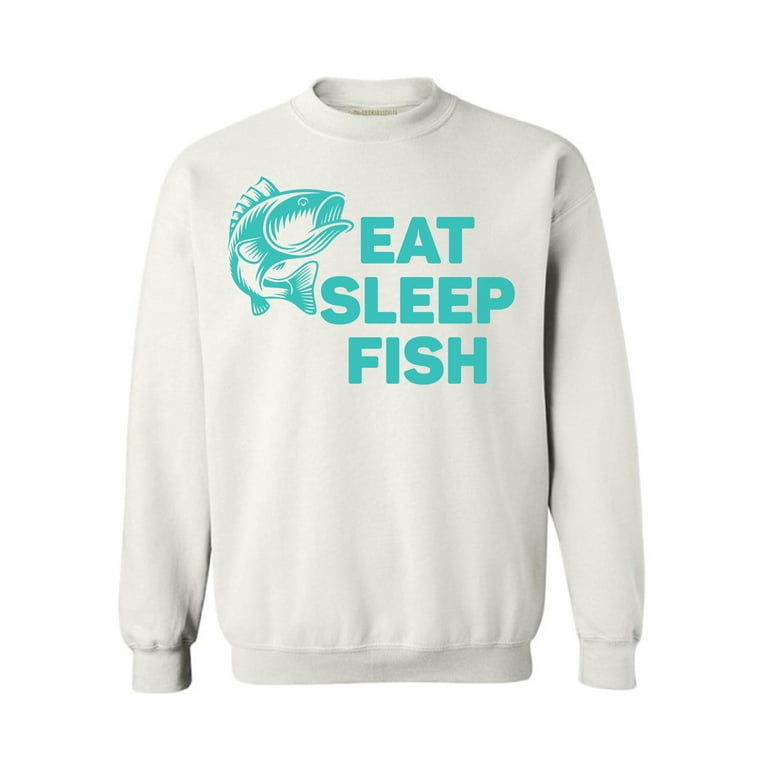 Awkward Styles Eat Sleep Fish Unisex Crewneck Fisher Sweater for Men I Love  Fishing Crewneck for Women Fishing Clothes Eat Sleep Fish Sweater Crewneck
