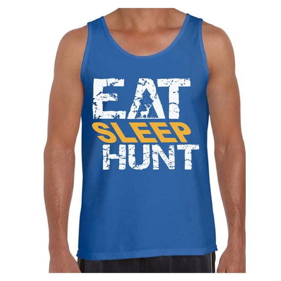 Awkward Styles Eat Sleep Hunt Men's Tank Top Hunting T-Shirt for Him Eat Sleep Hunt Tanks Hunter's Tank Top for Boyfriend Hunting Lovers Gifts Hunter Tank Top for Dad I Love Hunting Shirt for Men