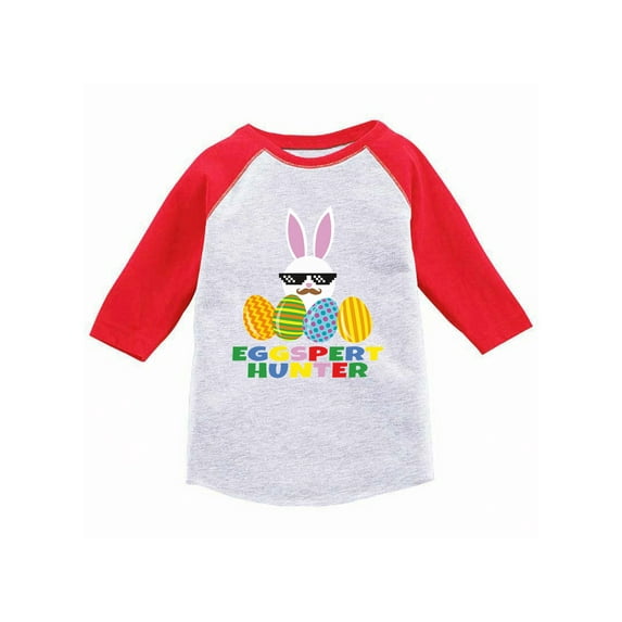 Awkward Styles Eggspert Hunter Toddler Raglan Easter T Shirt Kids Easter 3/4 Sleeve Shirt for Toddler Easter Holiday Outfit Funny Easter Gifts for Toddler Girls Easter Bunny Shirt for Toddler Boys