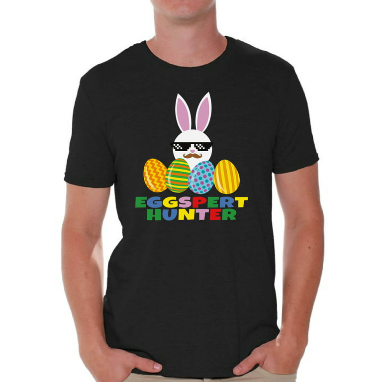 Awkward Styles Eggspert Hunter Tshirt Easter T Shirt Men Easter Gifts for Him Easter Egg Hunt Outfit Easter Holiday Shirts Funny Easter Bunny Shirt
