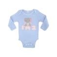 thumbnail image 1 of Awkward Styles Elephant Birthday Baby Bodysuit Long Sleeve Elephant Gifts for 2 Year Old Second Birthday Shirt 2nd Year Old Shirt My 2nd Birthday Gifts for Birthday Girls Birthday Gifts, 1 of 4