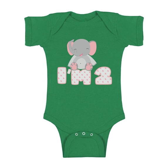 Awkward Styles Elephant Birthday Baby Bodysuit Short Sleeve Elephant Gifts for 2 Year Old Second Birthday Shirt 2nd Year Old Shirt My 2nd Birthday Gifts for Birthday Boy Birthday Gifts