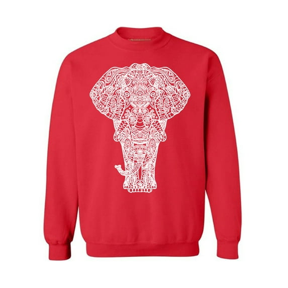 Awkward Styles Elephant Unisex Crewneck Sweater for Men Patterned Crewneck for Women Elephant Top Tracery Sweater Indian Pattern Crewneck for Her Elephant Crewnecks Animal Sweatshirt Animals Crewneck