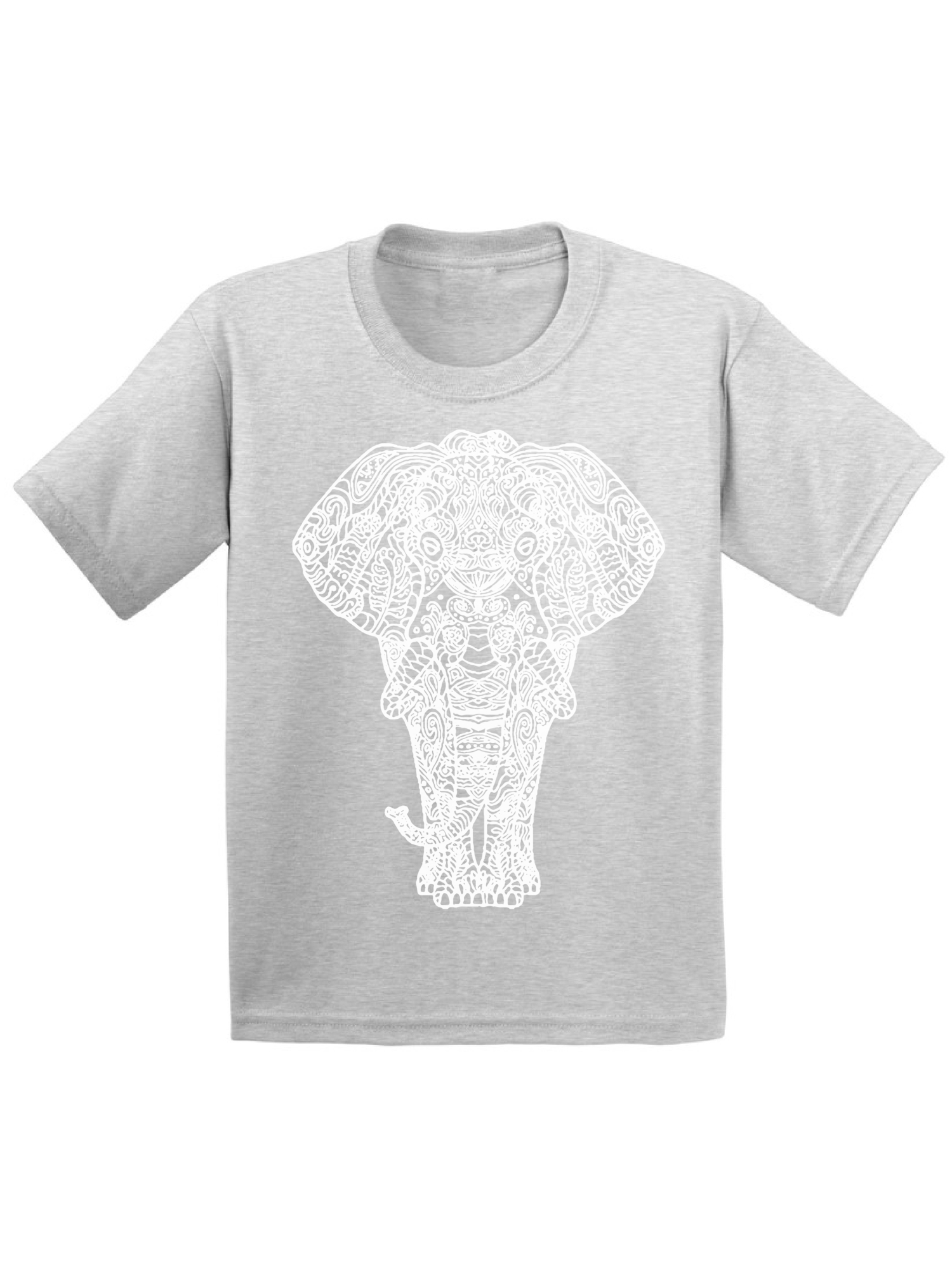 Awkward Styles Elephant Youth T Shirt Patterned Shirts for Kids Tracery Tshirt for Children Indian Pattern T-Shirt for Girls Gifts for Kids Elephant Shirts for Boys Animal Unisex T-Shirt for Kids - image 1 of 4