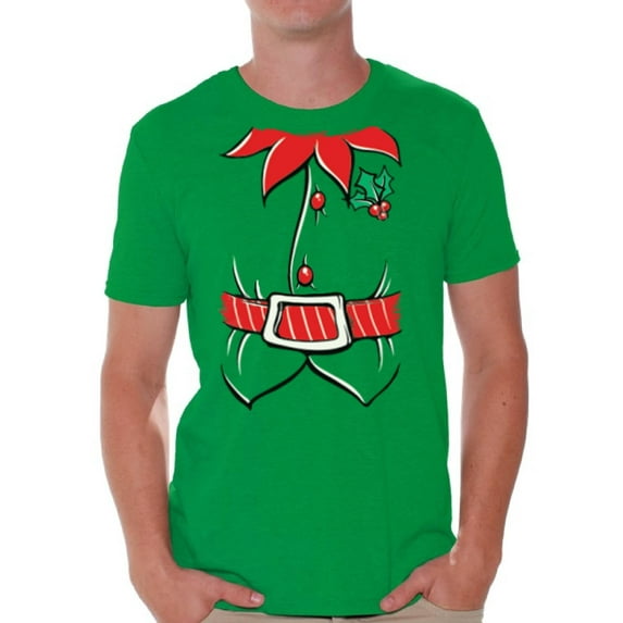 Awkward Styles Elf Christmas Shirt Elf Suit Men's Holiday Tee Christmas Shirt Santa's Helper Christmas Tshirts for Men Elf Suit Christmas Holiday Top Xmas Gifts
