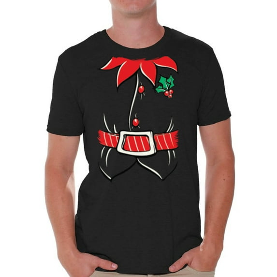 Awkward Styles Elf Christmas Shirt Elf Suit Men's Holiday Tee Christmas Shirt Santa's Helper Christmas Tshirts for Men Elf Suit Christmas Holiday Top Xmas Gifts