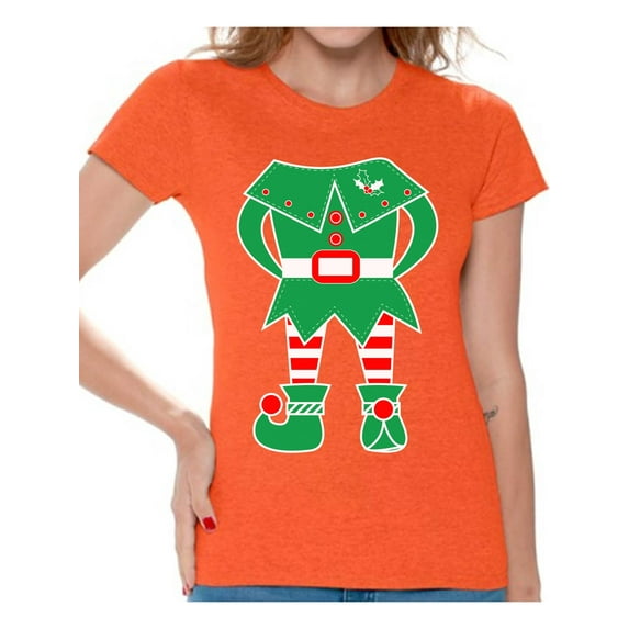 Awkward Styles Elf Shirt Christmas T Shirts for Women Elf Suit Women's Holiday Top Funny Elf Shirt Women's Christmas T-Shirt Family Elf Holiday Shirt Xmas Gifts for Her