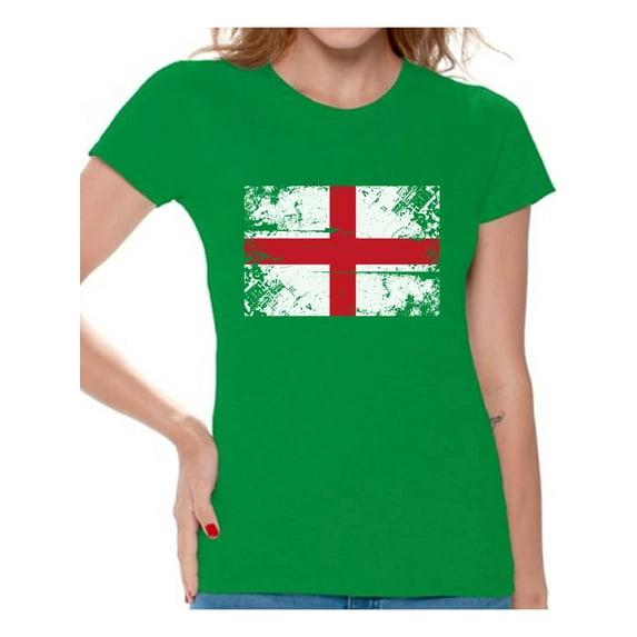 Awkward Styles England Flag Shirt for Women English Soccer 2018 Tshirt Gifts from England Flag of England English Women England Shirts for Women England 2018 Tshirt English Gifts for Her English Flag