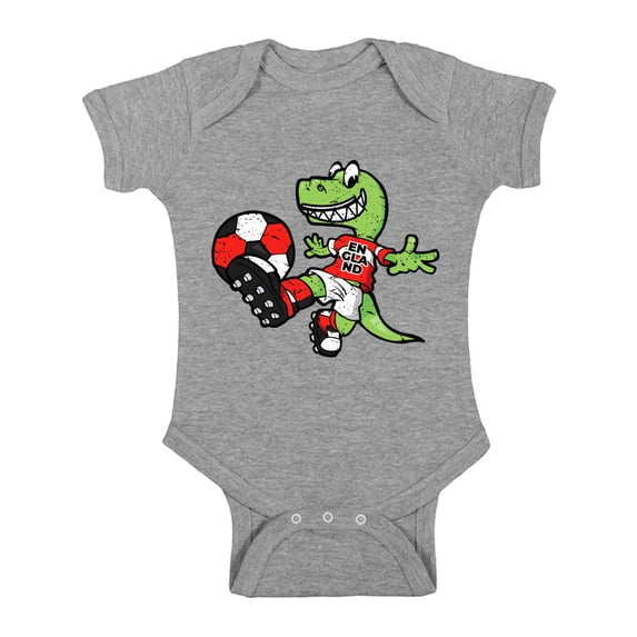 Awkward Styles England Short Sleeve Baby Bodysuit Dinosaur Soccer Baby Bodysuit