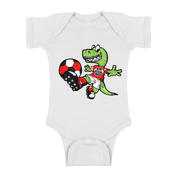 Awkward Styles England Short Sleeve Baby Bodysuit Dinosaur Soccer Baby Bodysuit