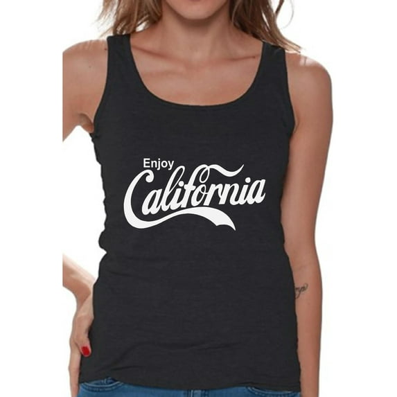 Awkward Styles Enjoy California Tank Top for Women California Tank Tops California Enjoy Sleeveless Shirt Cali Fitness Tank Top California Summer Shirt Cali Gifts Women's Cali Tank California Gifts
