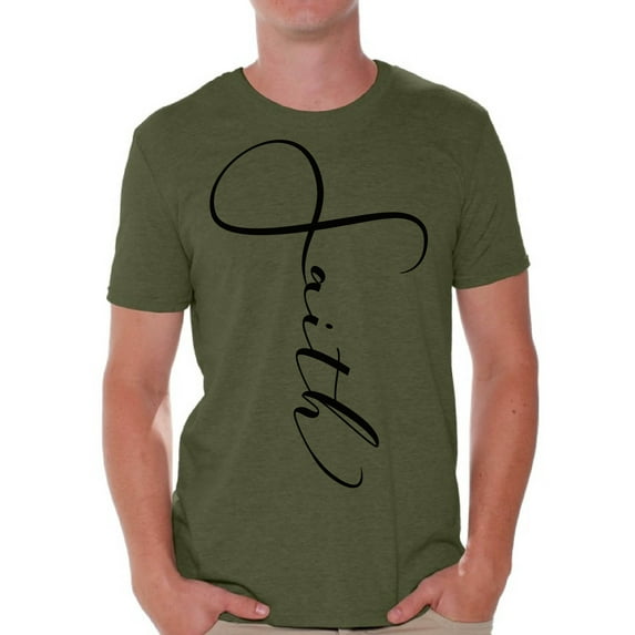 Awkward Styles Faith Black T Shirt for Men Christian Mens Shirts Christian Clothes for Men Following Jesus T-Shirt Black Tshirt for Men Christian Gifts Faith Shirts Faith Clothing Collection for Men