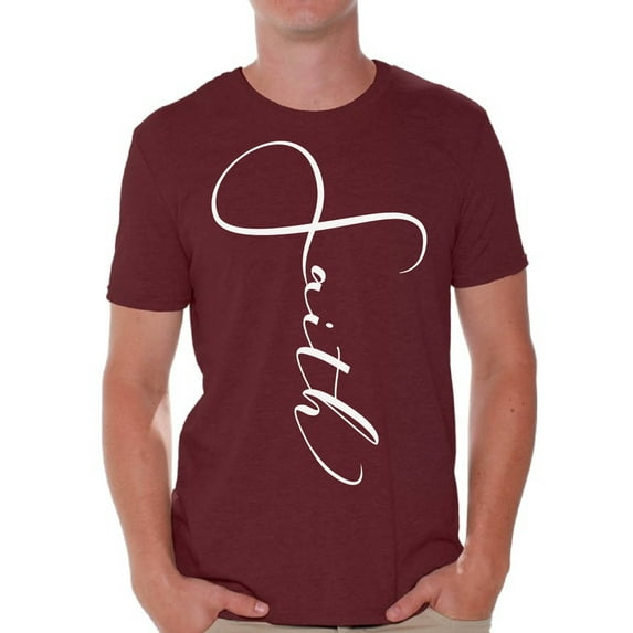 Awkward Styles Faith T Shirt for Men Christian Mens Shirts Christian Clothes for Men Following Jesus T-Shirt White Tshirt for Men Christian Gifts Faith Shirts Faith Clothing Collection for Men