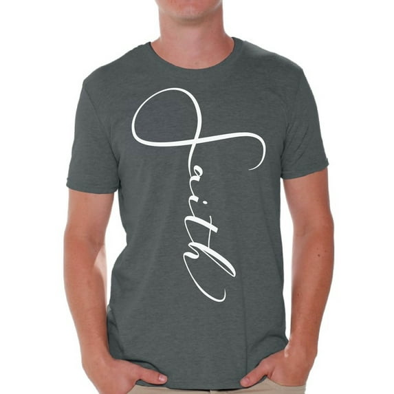 Awkward Styles Faith T Shirt for Men Christian Mens Shirts Christian Clothes for Men Following Jesus T-Shirt White Tshirt for Men Christian Gifts Faith Shirts Faith Clothing Collection for Men