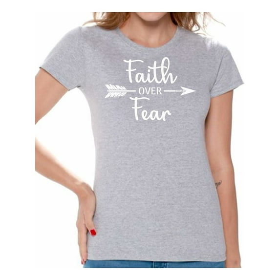 Awkward Styles Faith Tshirts for Women Faith Over Fear T Shirt Faith Shirt Church Shirts for Women Christian Gifts