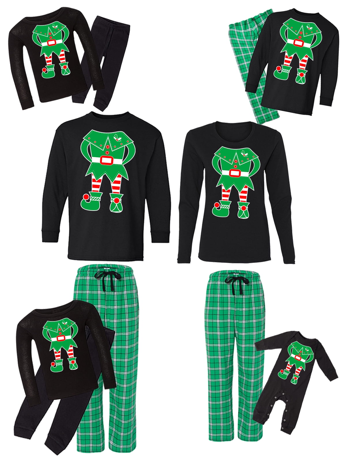 Awkward Styles Family Christmas Pajamas Set Green Elf Matching ...