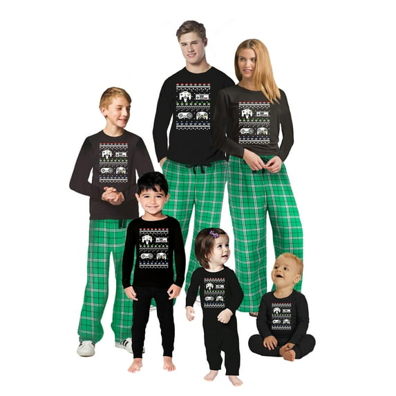 Awkward Styles Family Christmas Pajamas Set Green Gamer Matching Sleepwear